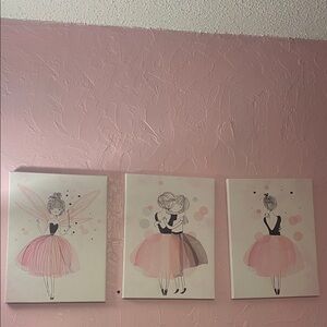 Set of Three Ballerina Canvas Art Prints